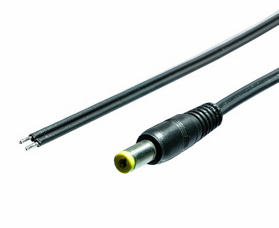 DC Cable straight plug 2.5x5.5/25cm