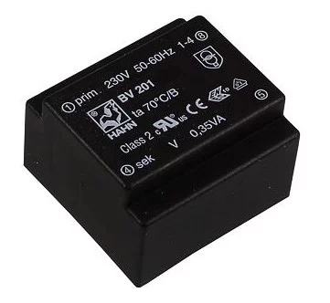 Encapsulated transformer  0.35VA 230V/6V 58mA Ta=70°C