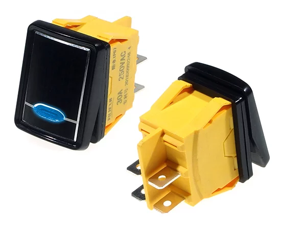 FL3-KCD4-201N-9 Blue/Silver surface RoHS || MIRS201-9bl/ss; rocker switch;
