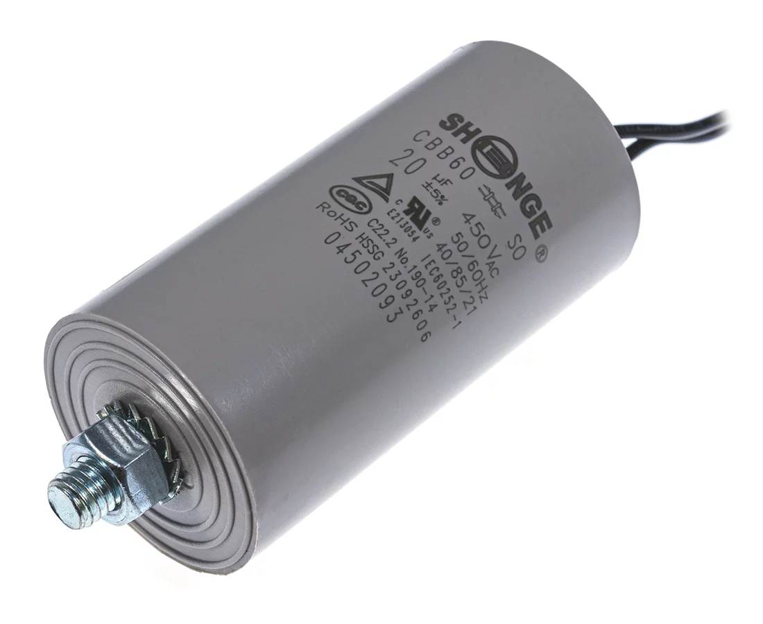 CBB60 045020A8 40*78M8 20uF/450V RoHS || CBB60 40*78M8 UL1015 20uF/450VAC SHENGE Motor starting capacitor