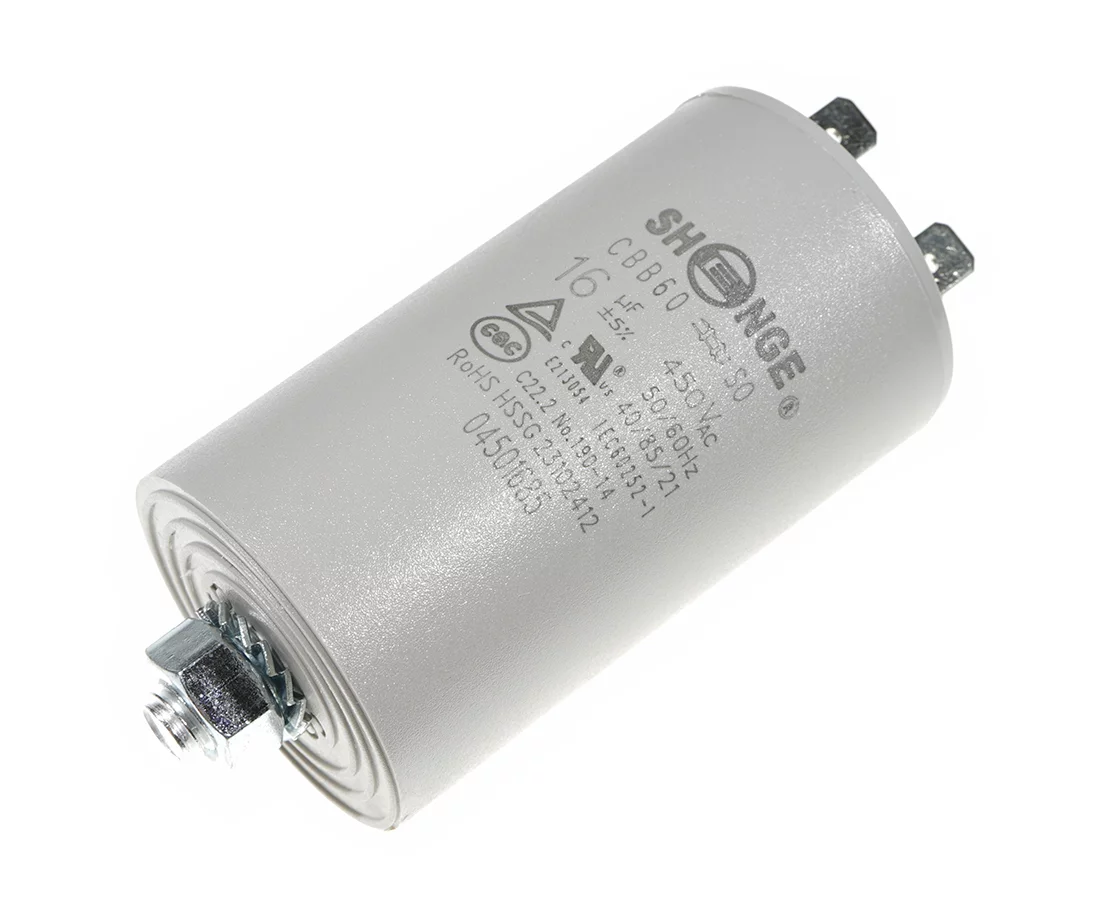 CBB60 40*70M8 16uF/450VAC RoHS || CBB60 40*70M8 250# 16uF/450VAC SHENGE Motor starting capacitor