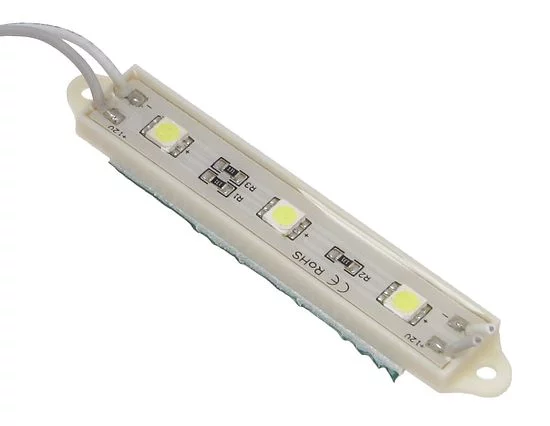 12V LED module 3x LED 5050, 0,75 W, white, IP65, LED modules