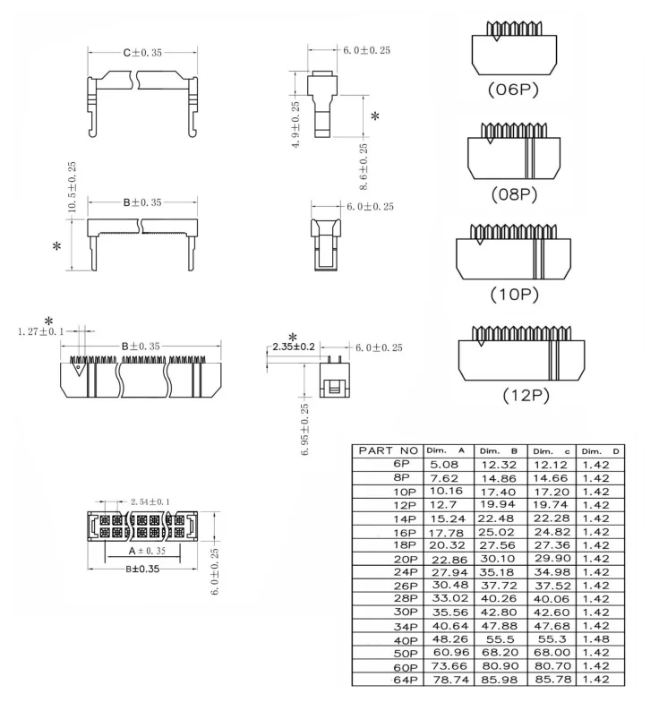 C3001-40YYSB00R HSM IDC connector