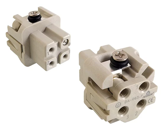 DA-003-F RoHS || Insert with female contacts, size 3A, 3 poles+PE, 10A, 250V