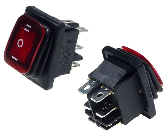 FL3-KCD4-203N-3 Red 230V RoHS || IRS203-6r; illuminated; rocker switch;