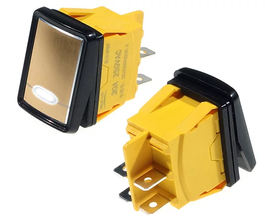 FL3-KCD4-201N-9 White/Gold surface RoHS || MIRS201-9w/g; rocker switch;