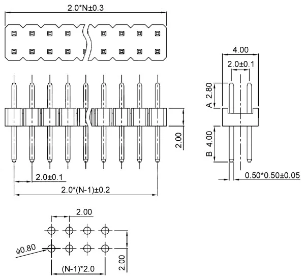 DS1025-05-2x20P8BV1-B CONNFLY Listwa kołkowa