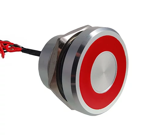 Piezoelectric switch; WPS225C10YER12T/AL; 22mm; momentary; NO/OFF-(ON)