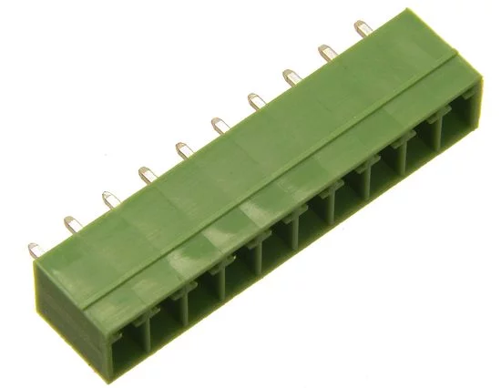 12 poles, pitch 3.81mm, height 9.1mm, green color