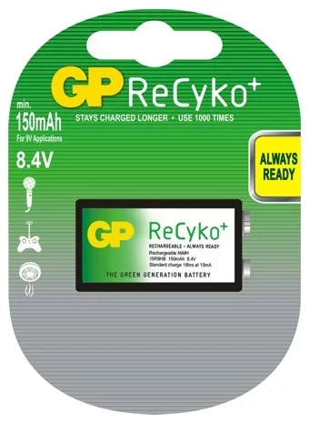 GP 15R8HB-2UEC1 || 15R8HB-UC1 GP 1pcs/card packing 8,4V 150mAh 48,5x26,5x15,7mm GP