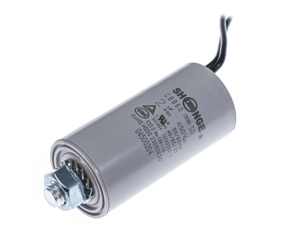 CBB60 04500248 28*55M8 2uF 450VAC RoHS || CBB60 04500248 28*55M8 UL1015 2uF 450VAC || CBB60 28*55M8 UL1015 2uF/450VAC RoHS || CBB60 28*55M8 UL1015 2uF/450VAC SHENGE Motor starting capacitor