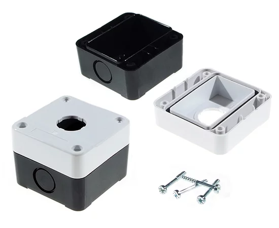 Button box; white-black