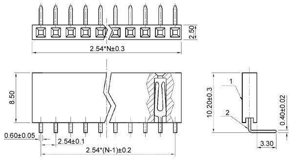 DS1024-1x40R2 CONNFLY Pin-Buchse