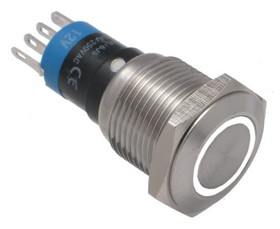 Vandal proof push button switch; W19F10EW24/S