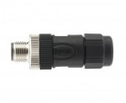 M12 type connector, WAIN M12-M04A-T-D6, male, number of contacts: 4