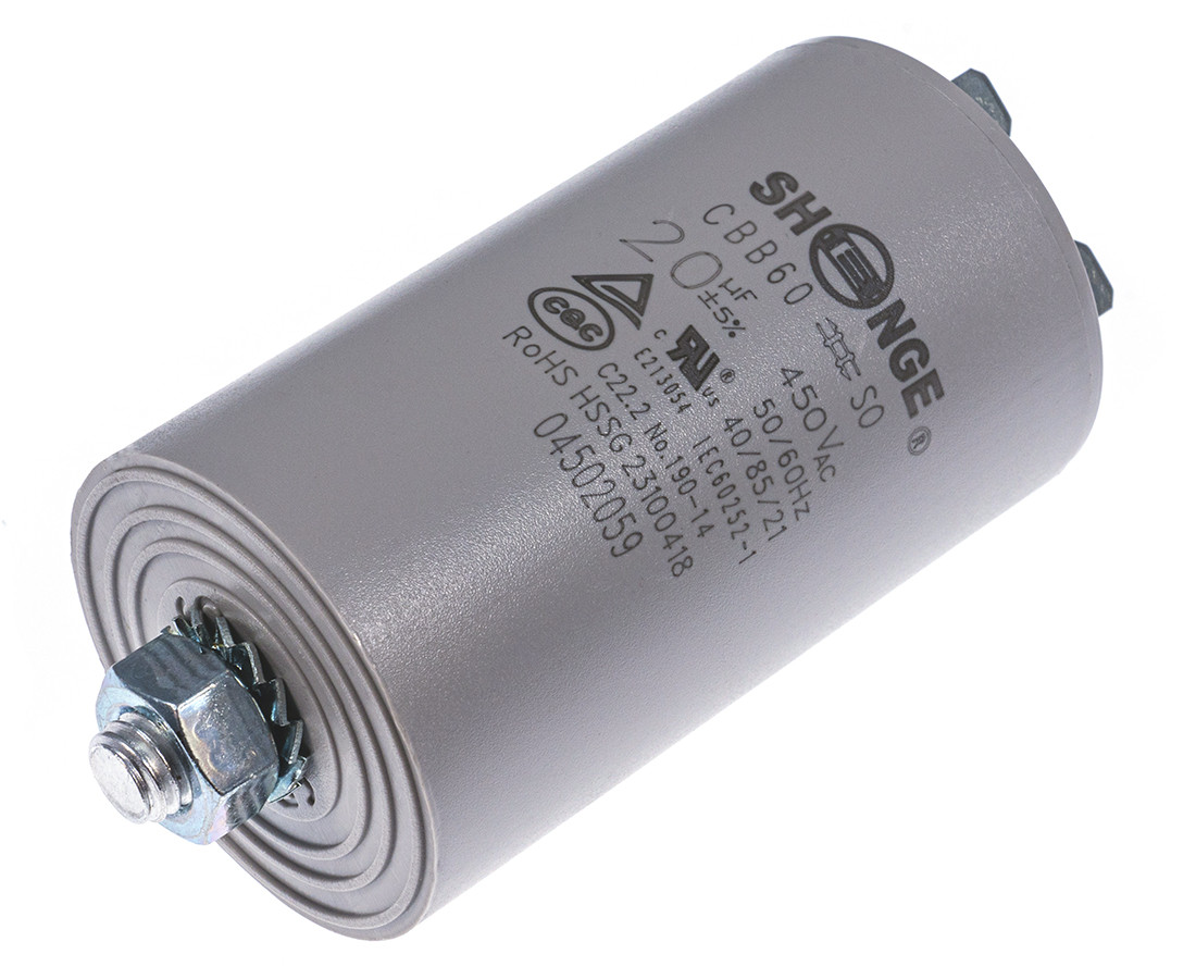 CBB60 40*68M8 250# 20uF/450VAC RoHS || CBB60 40*70M8 250# 20uF/450VAC SHENGE Motor starting capacitor