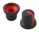 Knob 14,6x16mm; shaft diameter: 6mm; black; colour pointer: red