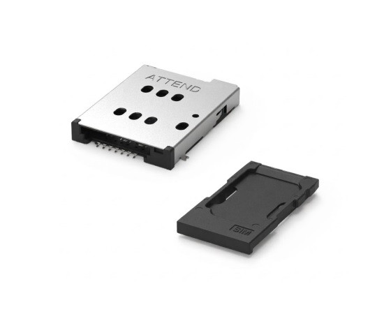 115U-B100+115U-T003 ATTEND Dual NanoSIM Card Connector with Tray