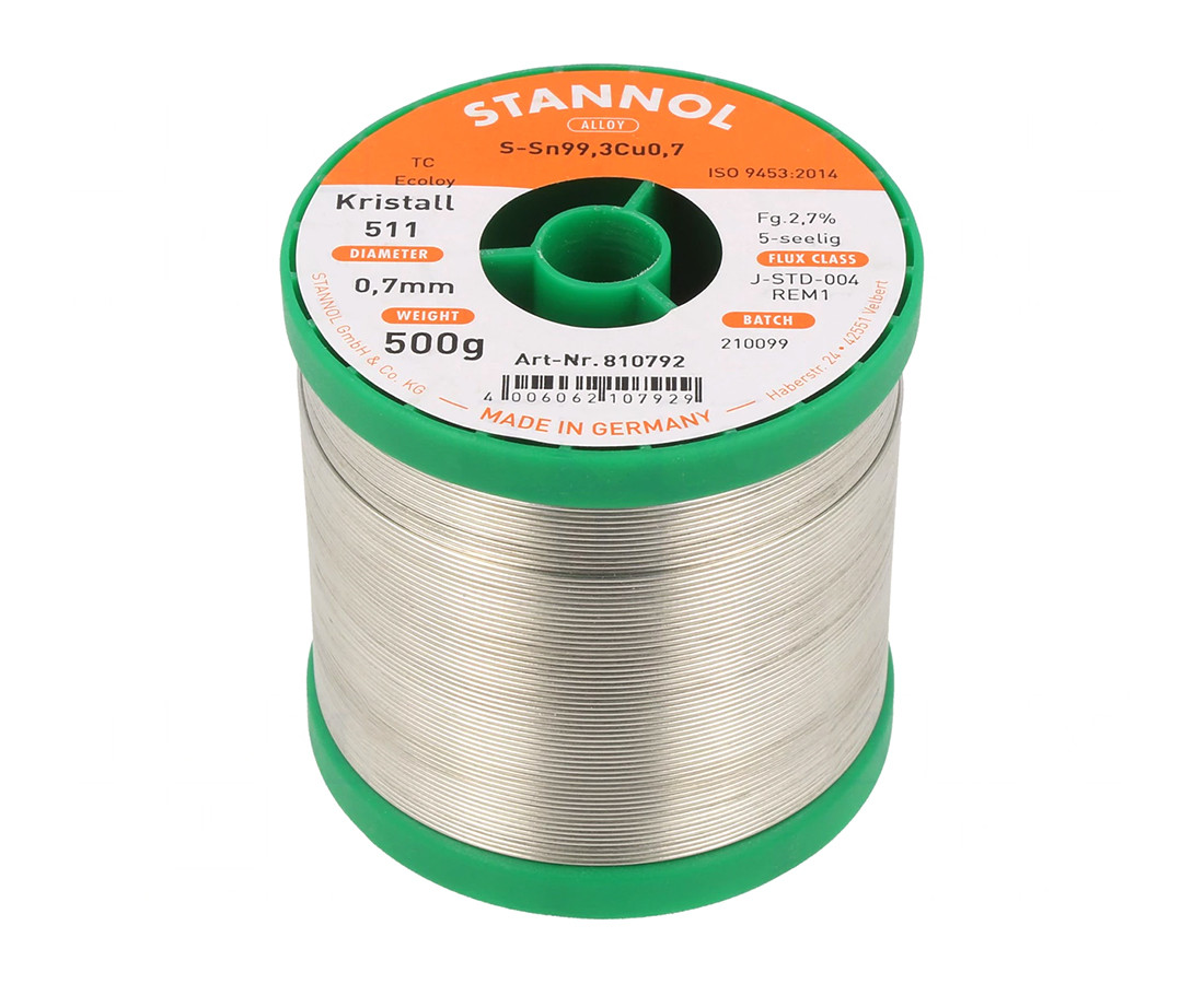 648132 Sn99,3Cu0,7 0.70mm 0,5kg Stannol
