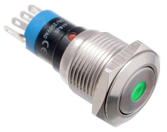 Vandal proof push button switch; W16F22DG12/S