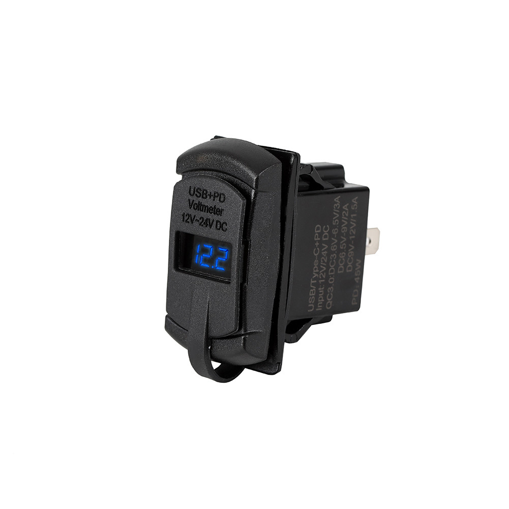 Autoladegerät USB 3.0 + Typ-C-Voltometer