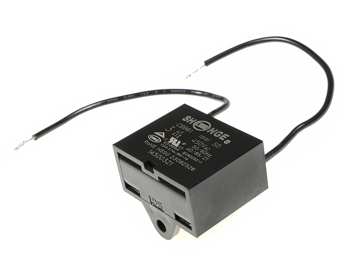 CBB61 38*19*31 UL1015 3uF/450VAC SHENGE Motor starting capacitor