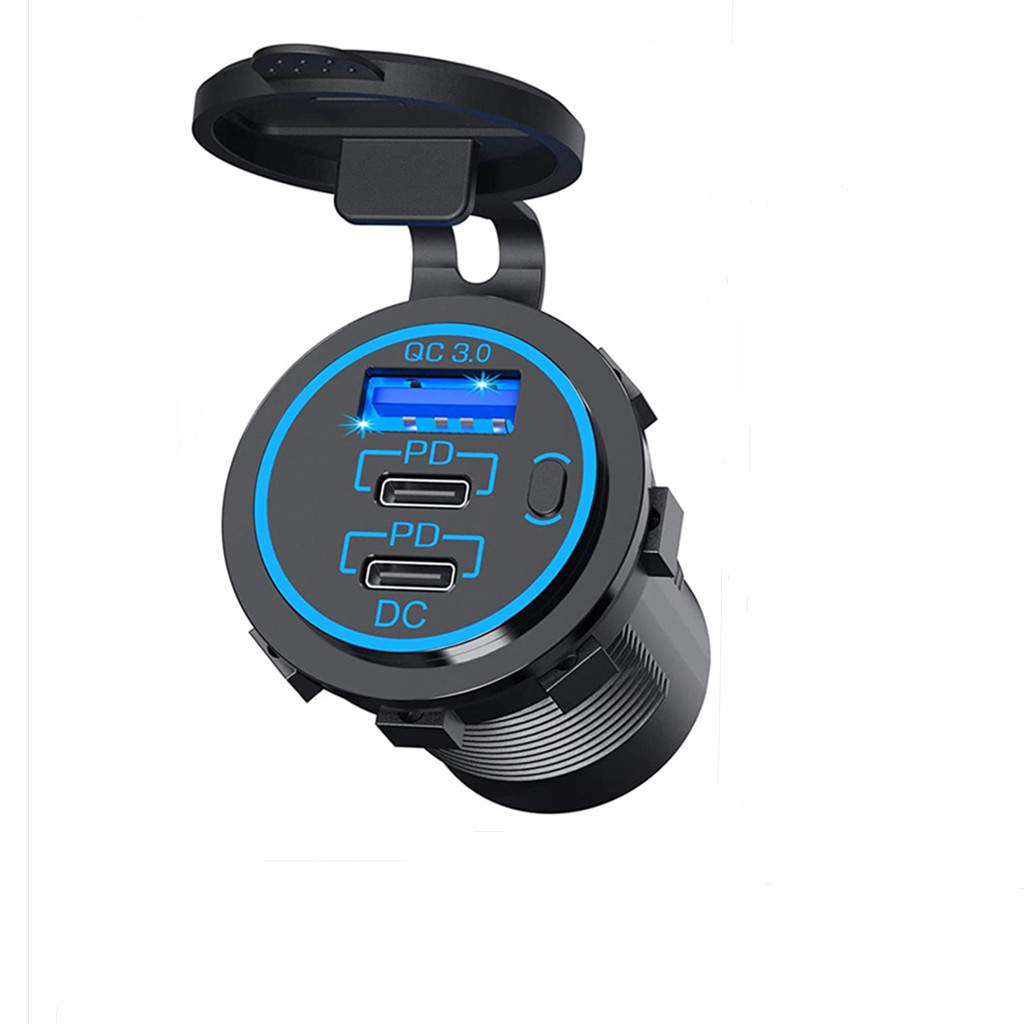 Car charger USB 3.0 + 2x type C