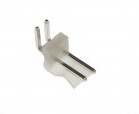 male, angled, PCB, 2 pin, pitch 3,96mm, tinned, white colour