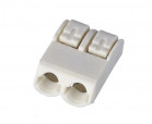 Connector for led strip, 2 poles, pitch 4.0mm, heigth 4.3mm, white colour