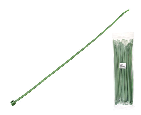Cable tie with durability to chemicals and UV 370x4.8mm green