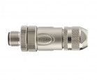 M12 type connector, WAIN M12-M04A-T-D6-SH, male, number of contacts: 4