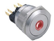 Vandal proof push button switch; W22F11DR24/S