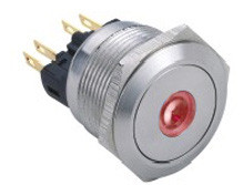 Vandal proof push button switch; W22F11DR24/S