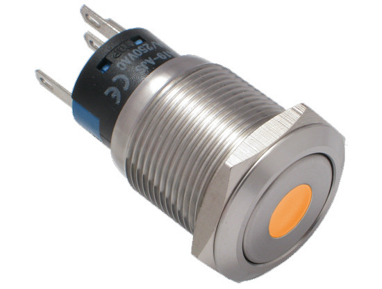 Vandal proof push button switch; W19F11DO12/S