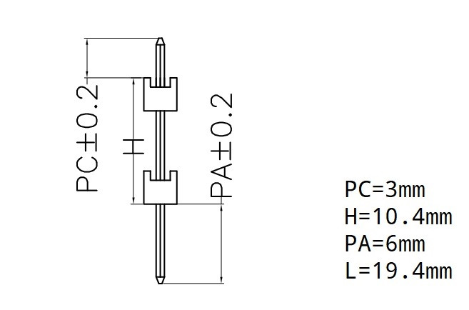 CH-254-PH-2-10-S-30/104/60-GO-A&nbsp;CONNECTAR&nbsp;Double&nbsp;deck&nbsp;pin&nbsp;header