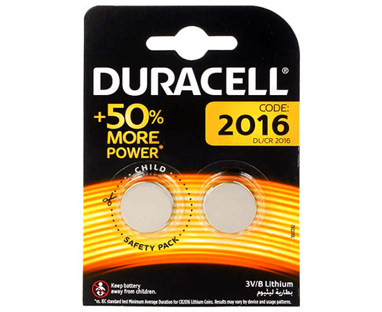 CR2016 RoHS || CR2016 Duracell blister 2szt