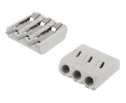 Connector for led strip, 3 poles, pitch 4.0mm, heigth 4.0mm, gray colour
