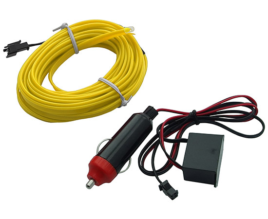 Yellow electroluminescent cable 5m