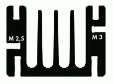 Kühlkörper, SK68; auf TO220; Länge = 100,0 mm; Breite = 46 mm; Höhe=33mm