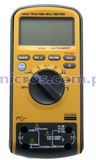 High accuracy extra-safety multimeter with USB interface VA55 20000 counts