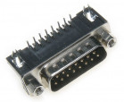 male D-Sub 15pin for PCB, angled 7.2mm