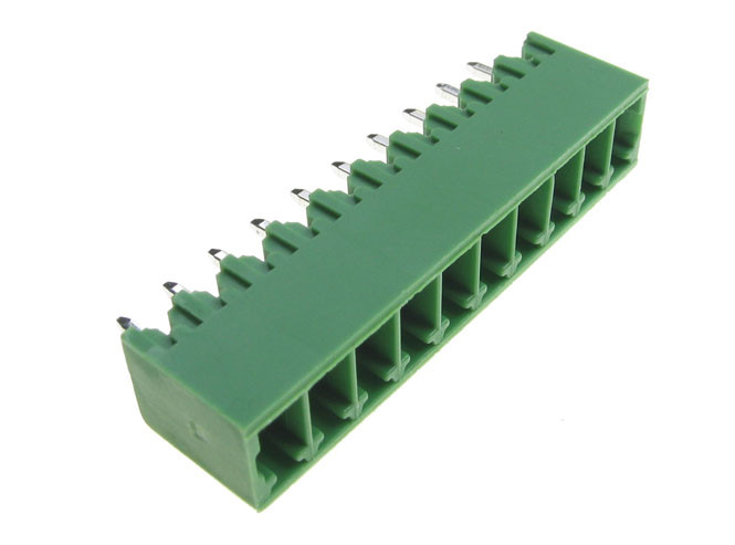 10 pól, raster 3.5mm, wys.9.1mm, kolor zielony