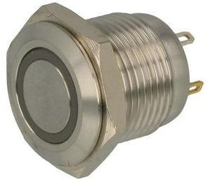 GQ16F-10E/J/R/12V/S RoHS || Vandal proof push button switch; GQ16F-10E/J/R/12V/S