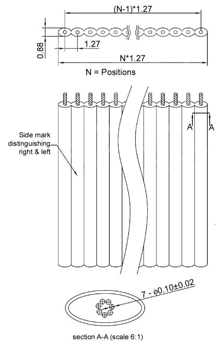 AWG28 2651-7*0.10-1.27-GF/40P CONNECTAR