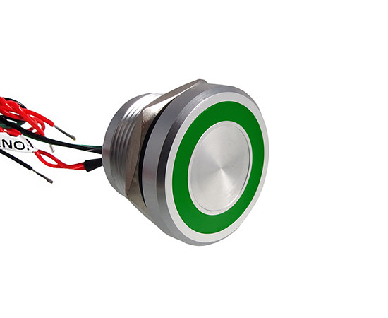 Piezoelectric switch WPS225C10YEG24L/AL 22mm, momentary NO/OFF-(ON)