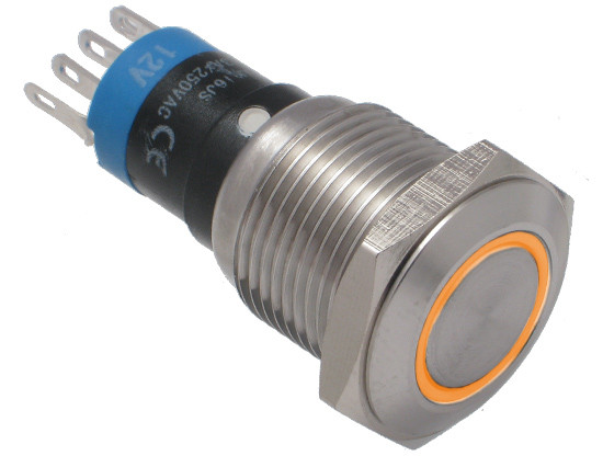 Vandal proof push button switch; W16F11EO12/S