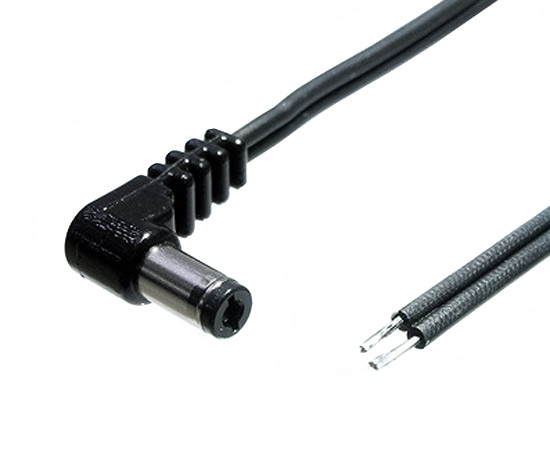 DC Cable angled plug 2.1x5.5/25cm