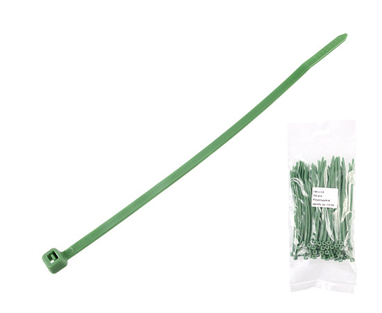 Cable tie with durability to chemicals and UV 140x3.6mm green