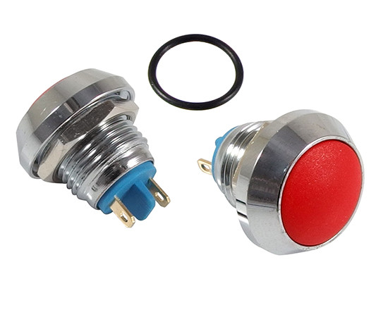 Vandal proof push button switch; W12P10R/Cr