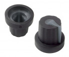 Knob 14,02x16mm; shaft diameter: 5mm; black; colour pointer: grey